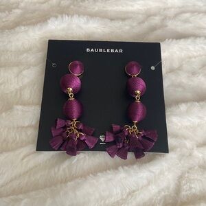 BaubleBar Purple Gold Bubble Tassel Drop Statement Earrings